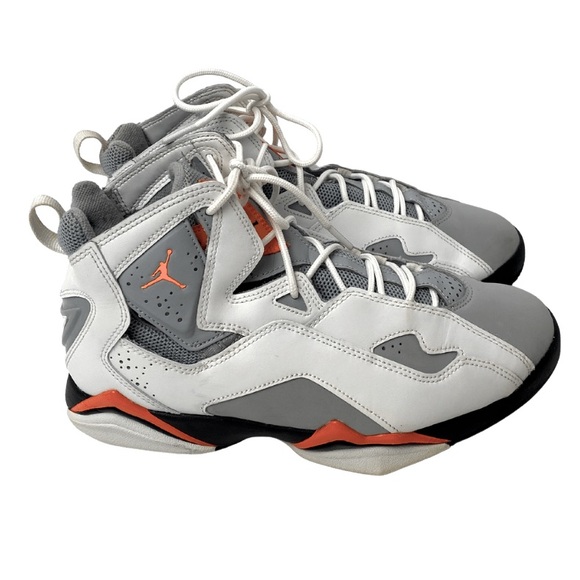 NIKE Jordan True Flight Wolf Grey Orange Men's Sneakers Size